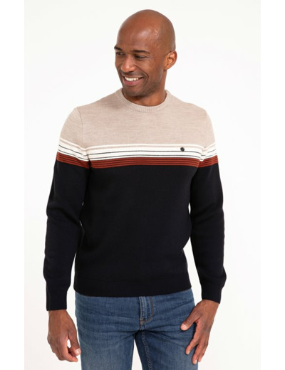 Pull col rond rayé rizeray