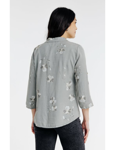 Chemise imprimée herbier en lyocell