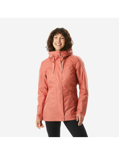 Veste de randonnée -10°C imperméable femme, NH500 marron
