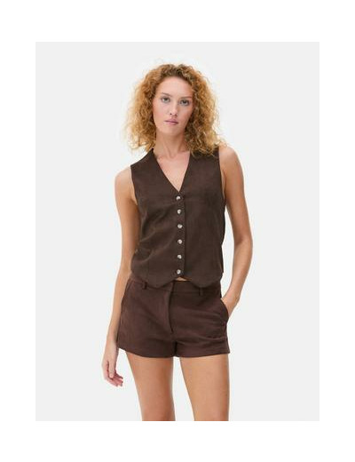 Gilet de costume en suédine