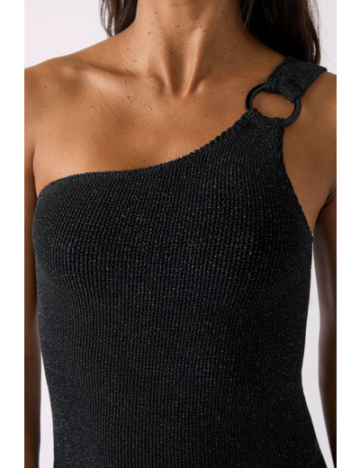 Maillot de bain 1 pièce asymétrique en matière extensible