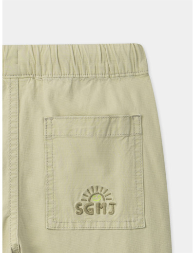 Pantalon vert amande jambes ajustables Garçon