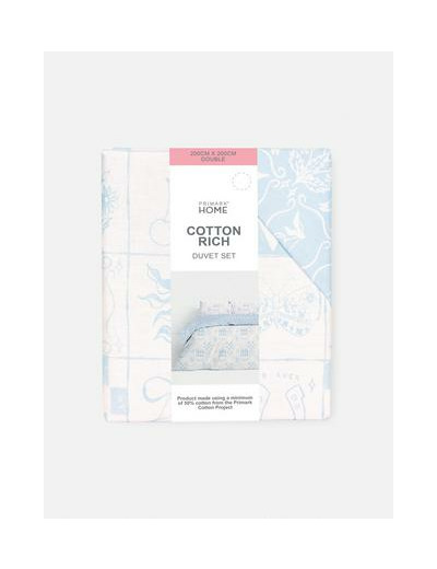 Parure de lit double réversible à motif faïence