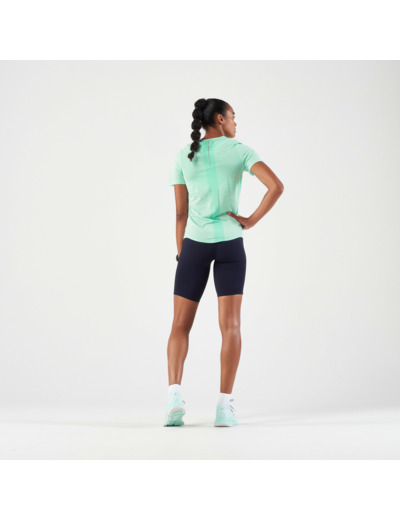 T-shirt running & trail sans couture femme - kiprun run 500 confort vert clair