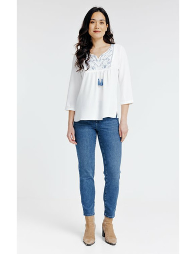 Tunique unie avec plastron