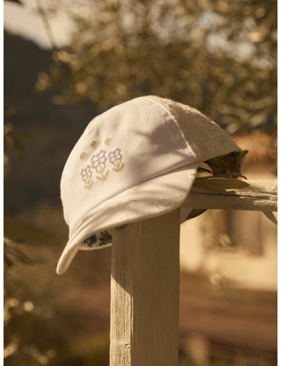 Casquette broderie fleur