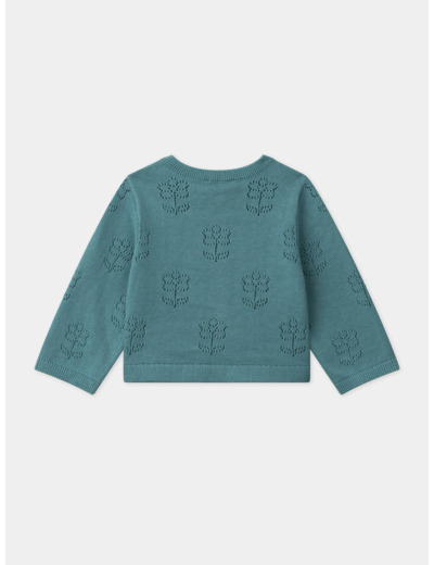 Cardigan ajouré fleurs