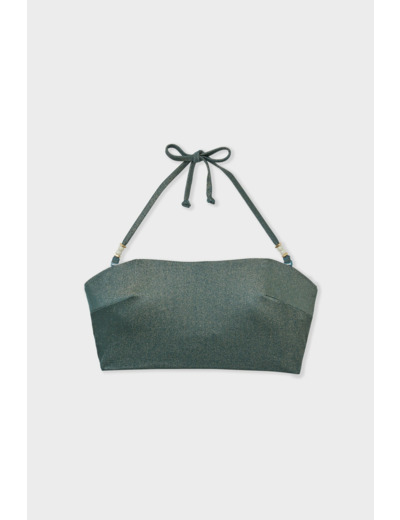 Bandeau haut de maillot à nouer irisé