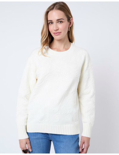 Pull épais uni ECRU Femme