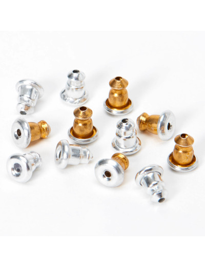 Attaches de boucles d'oreilles - Lot de 12