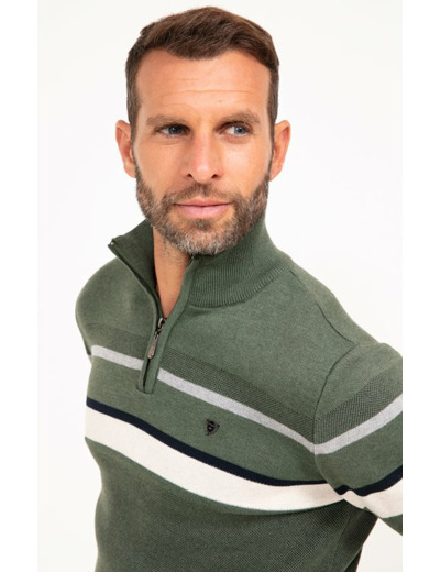 Pull col montant rayé Forest