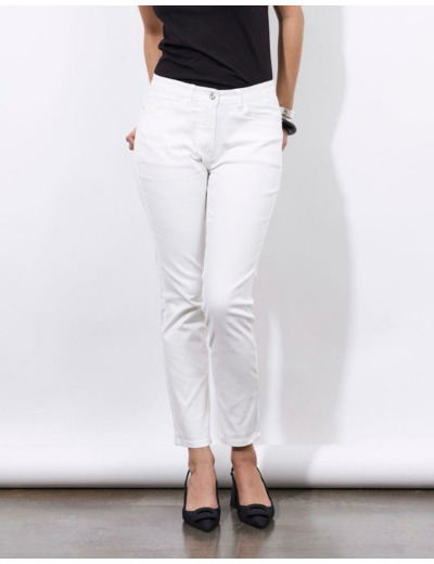 Pantalon 7/8 slim uni BLANC Femme