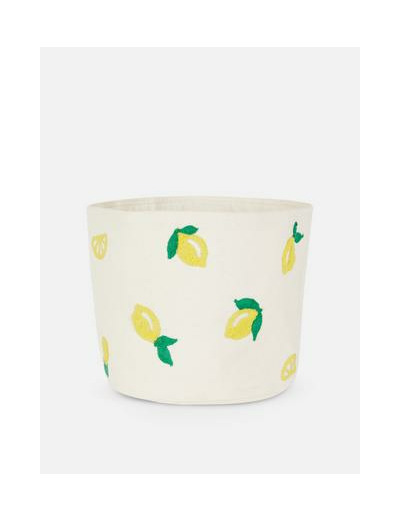 Panier de rangement souple à motif citrons touffeté