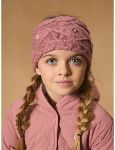 Bandeau mauve en maille