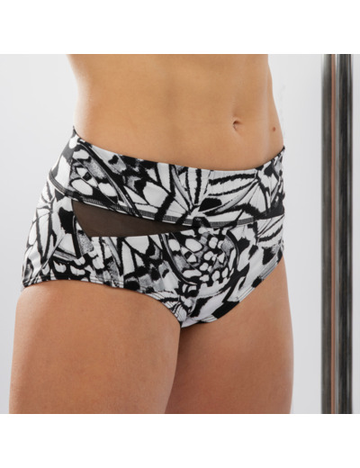 Short de pole dance blanc à graphismes femme
