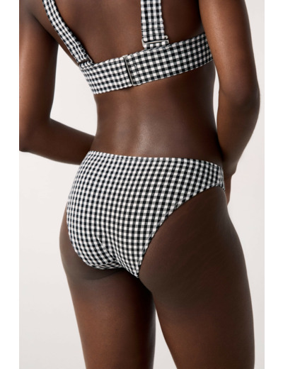 Culotte bikini bas de maillot à carreaux