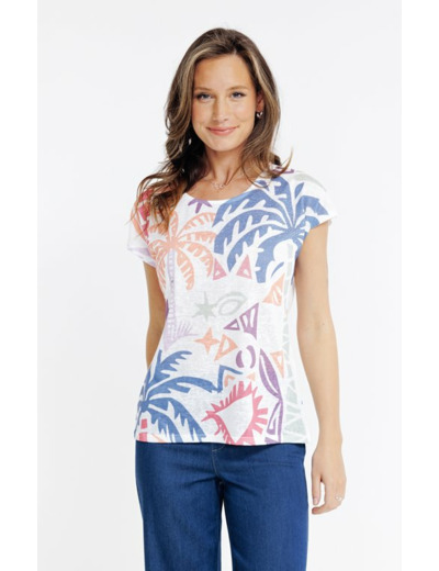 Tee-shirt imprimé col rond