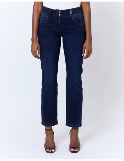 Jean long droit en denim MARINE Femme