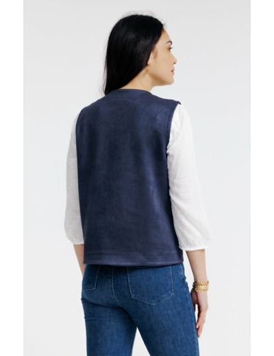 Gilet sans manches en suédine