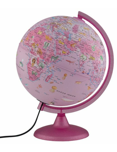GLOBE LUMINEUX ZOO ROSE 25 CM