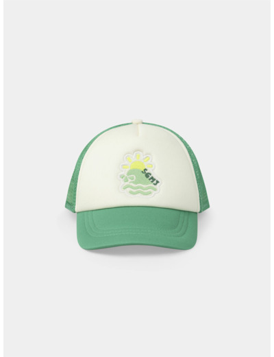 Casquette vert sapin et écru Garçon