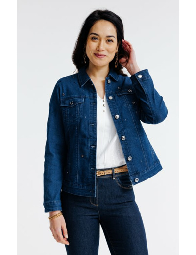 Veste en denim brodé