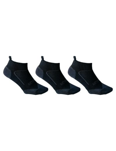 CHAUSSETTES DE SPORT BASSES ARTENGO RS 900 NOIR GRIS LOT DE 3