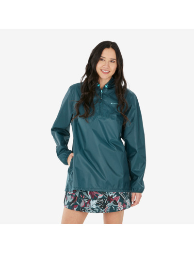 Veste coupe-vent et déperlante de randonnée - raincut 1/2 zip - femme