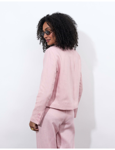 veste chemise unie ROSE PALE Femme