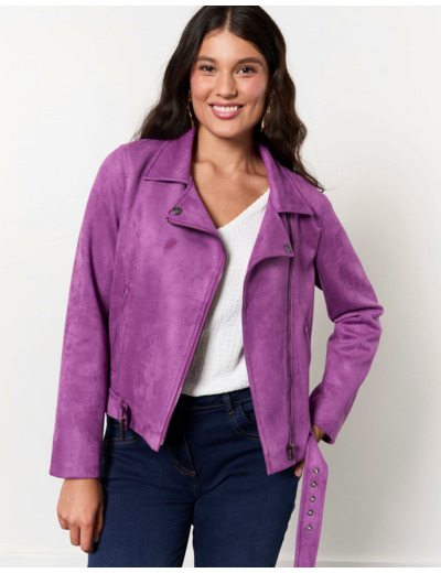 Veste mi-longue unie VIOLET Femme