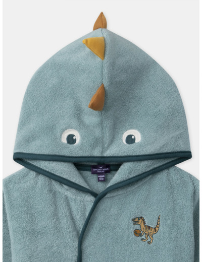 Peignoir bleu à capuche dinosaure Garçon