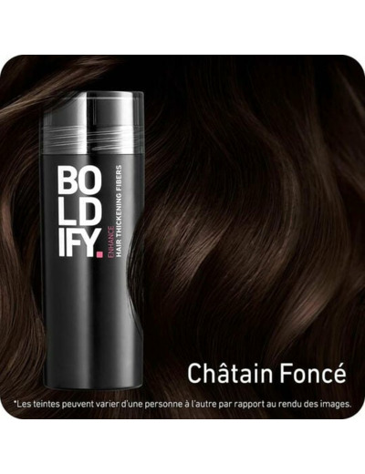 Fibres densifiantes pour cheveux châtain foncé