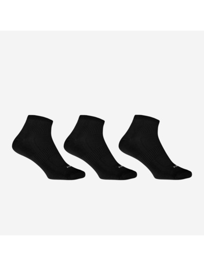 Chaussettes de running run100 noire x3.