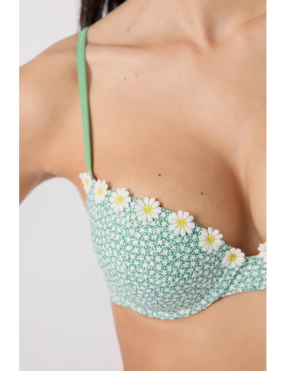 Push-up haut de maillot fleuri