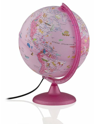 GLOBE LUMINEUX ZOO ROSE 25 CM