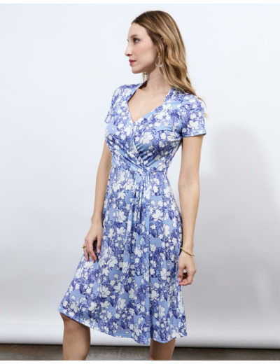 Robe courte imprimée BLEU