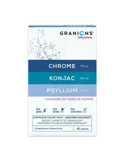 Granions Coupe Faim Konjac Psyllium Chrome Comprimés Boîte De 60