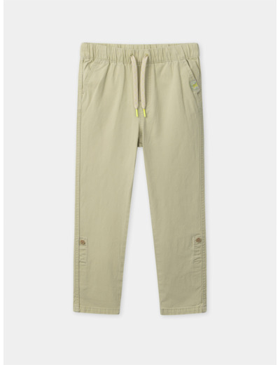 Pantalon vert amande jambes ajustables Garçon