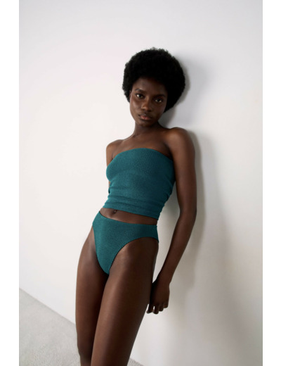 Bikini high leg en matière extensible bas de maillot