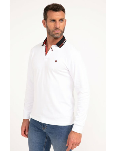 Polo manches longues Brique