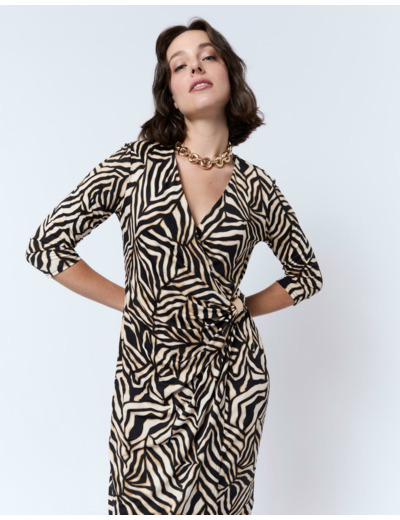 Robe courte imprimée NOIR