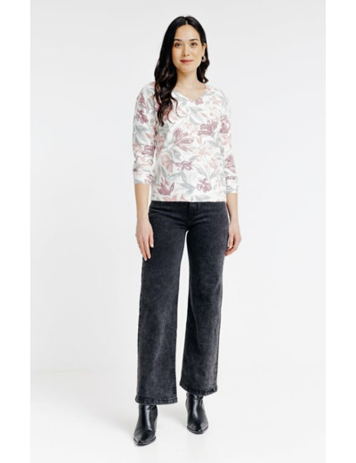 Pull imprimé fleurs