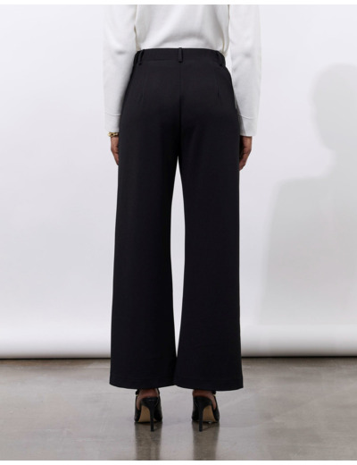 Pantalon long large unie NOIR Femme