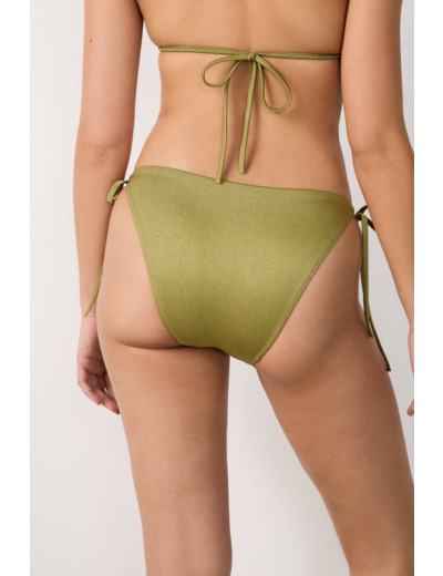 Bikini brésilien à nouer bas de maillot pailleté