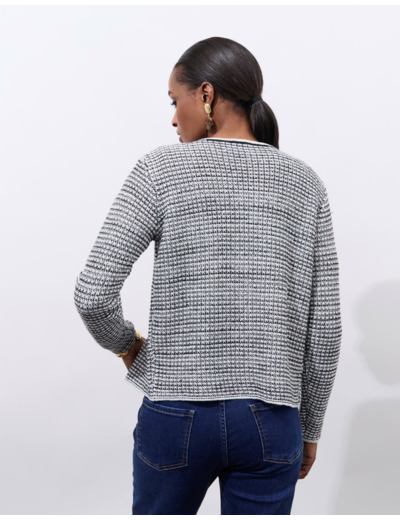 Gilet en mélange coton bicolore NOIR Femme