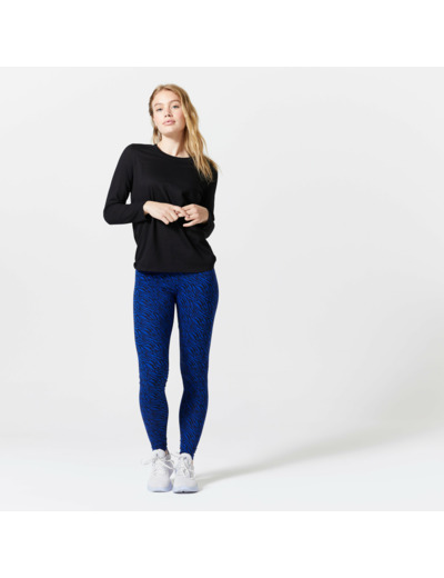 T-shirt manches longues Fitness Femme - 100 Noir