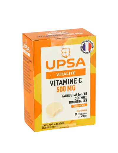 Upsa Vitamine C 500 Comprimés à Croquer 2 Tubes De 15