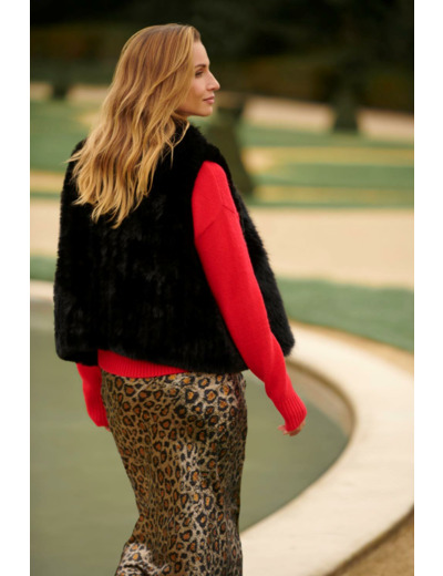 Jupe courte imprimé léopard MARRON