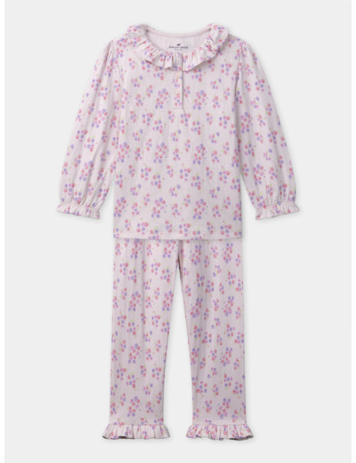 Pyjama rose imprimé fleuri Fille