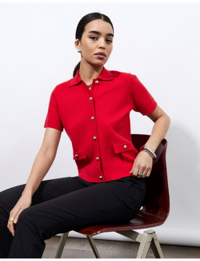 Gilet imprimé ROUGE Femme